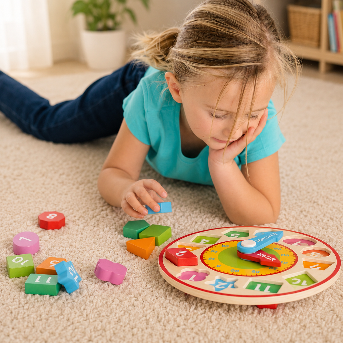 Wooden Shape Sorting Clock