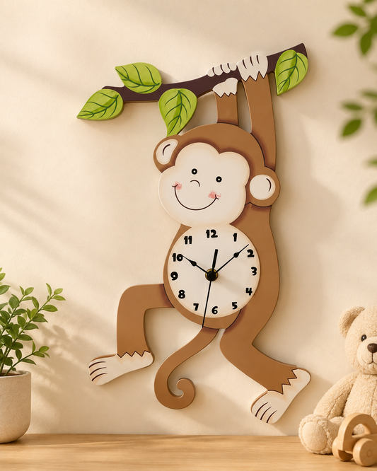 Sunny Safari Monkey Wall Clock