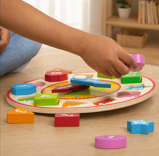 Wooden Shape Sorting Clock
