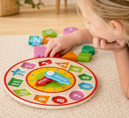 Wooden Shape Sorting Clock