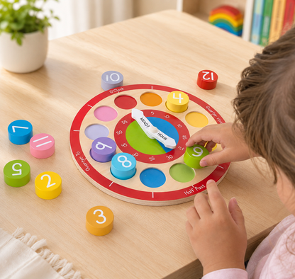 Wooden Time Learning Clock