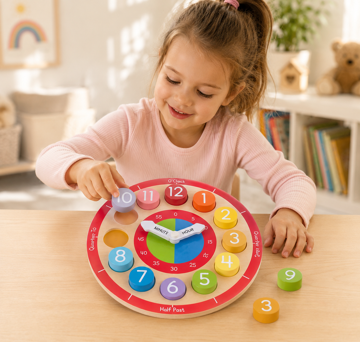 Wooden Time Learning Clock